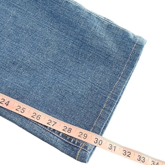 Y2K Christopher Blue Cowgirl Glam‎ Rhinestone Denim Jeans Mid-Rise Straight Leg - Picture 7 of 13